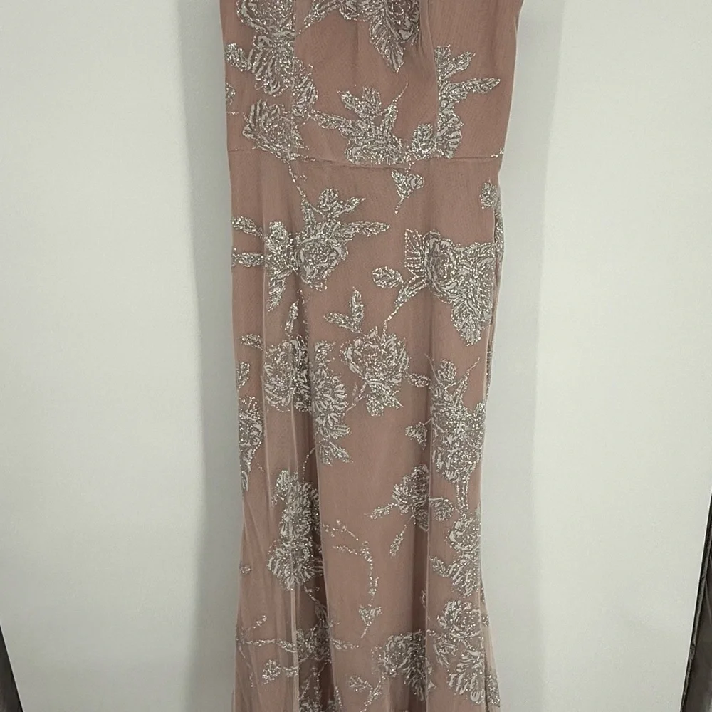 Hayley Paige Occasions Blush Lace Maxi Dress - Picture 2 of 5